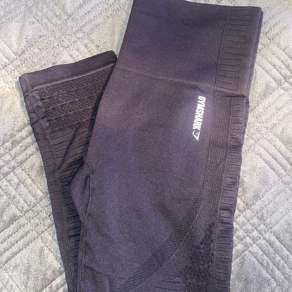 Gymshark Black Capri Leggings Small Scrunch High Waisted Workout Gym Activewea